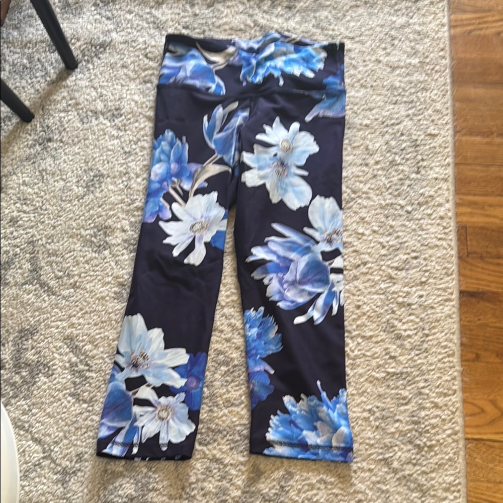 Floral Blue Capri Bottoms